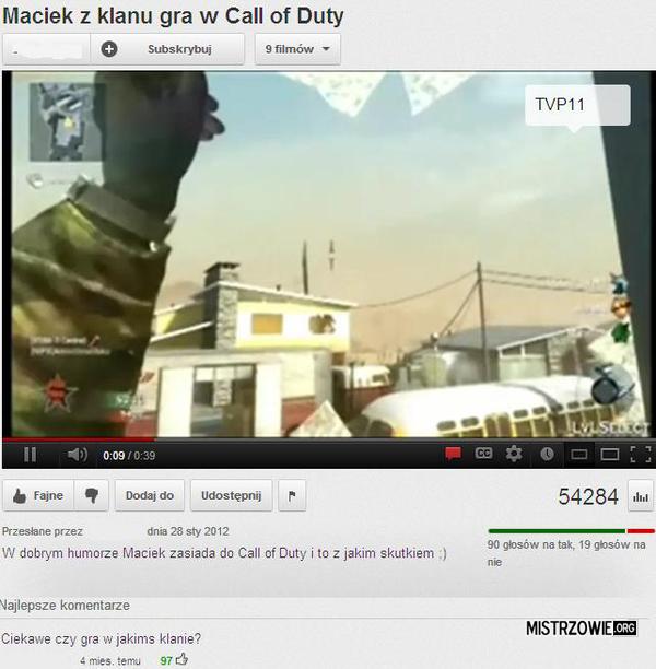 Maciek gra w Call of Duty –  