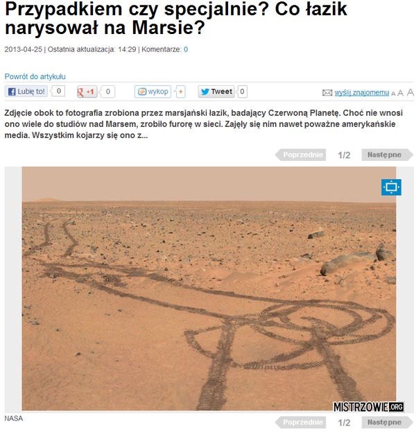 Co łazik narysował na Marsie? –  