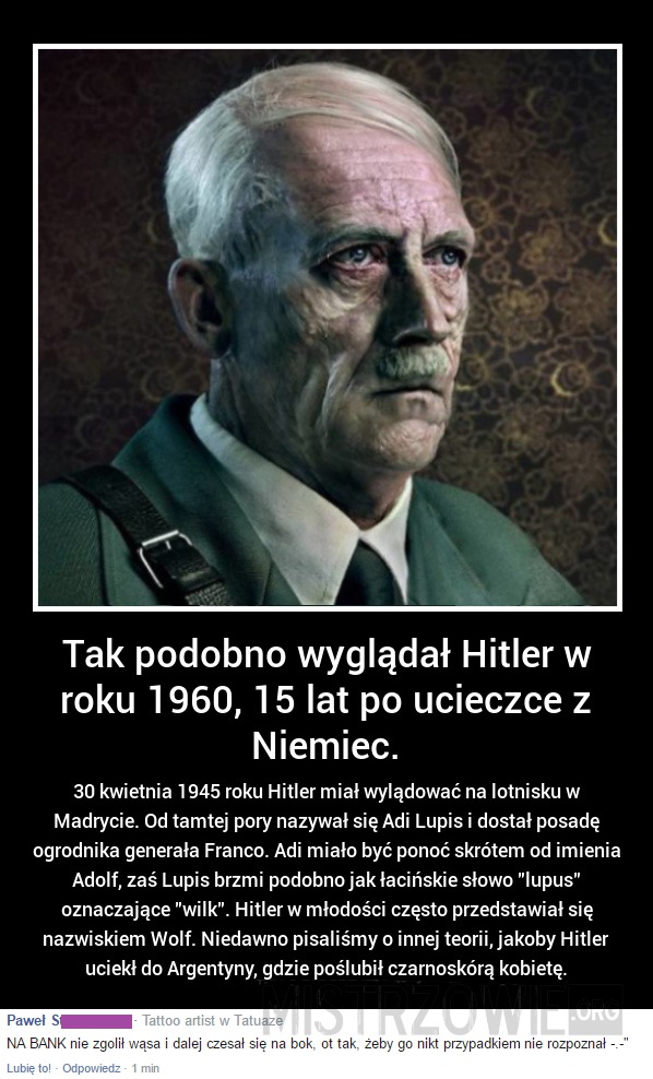 Tak podobno wyglądał Hitler –  