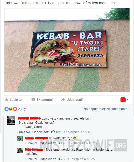 Kebab &quot;U Twojej Starej&quot; –  