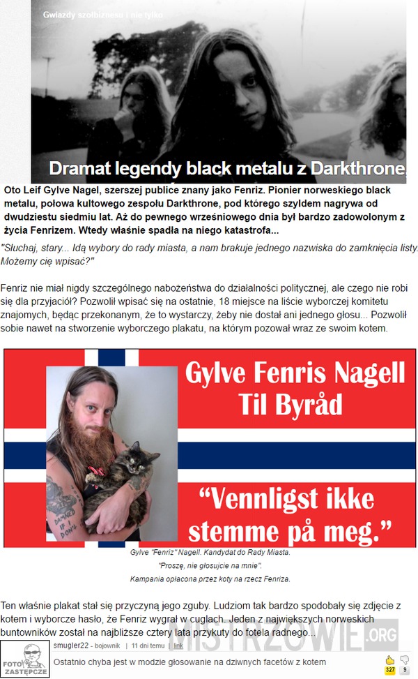 Dramat legendy black metalu z Darkthrone –  
