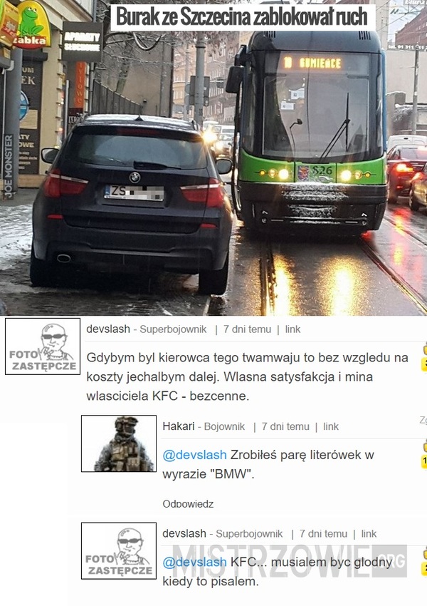 Burak ze Szczecina zablokował ruch –  