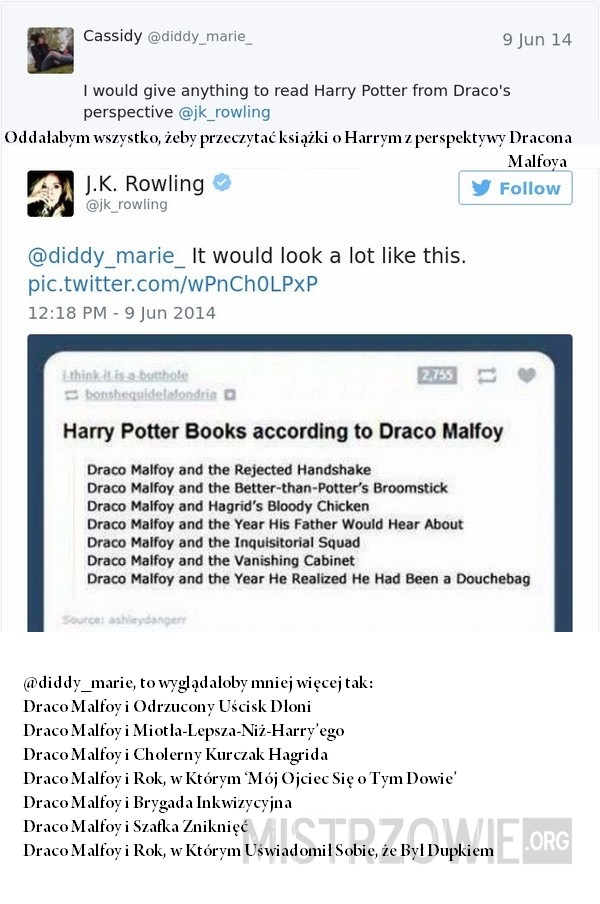 Książki o Harrym z perspektywy Dracona Malfoya –  