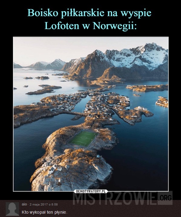 Boisko piłkarskie na wyspie Lofoten –  