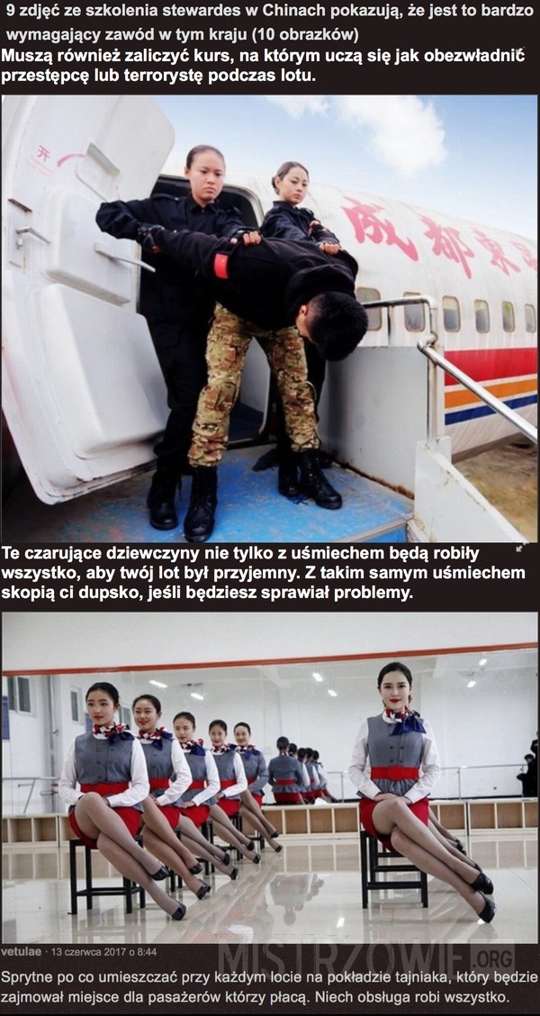 9 zdjęć ze szkolenia stewardes w Chinach –  