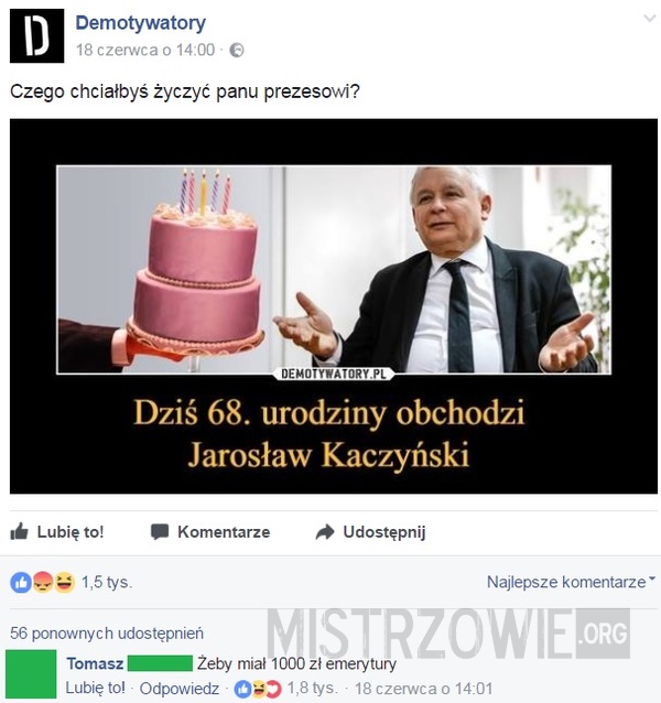 68 urodziny Jarosława Kaczyńskiego –  