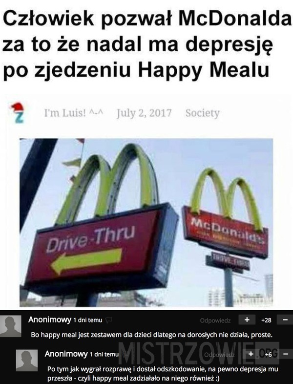 Człowiek pozwał McDonalda –  