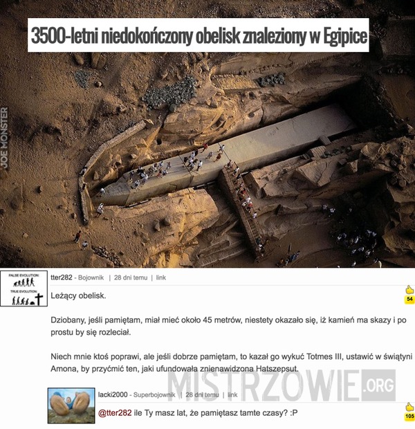 3500-letni niedokończony obelisk znaleziony w Egipcie –  