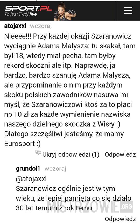 Szaranowicz komentatorem TVP na igrzyskach –  