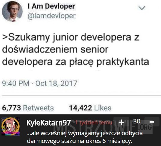 Junior developer –  