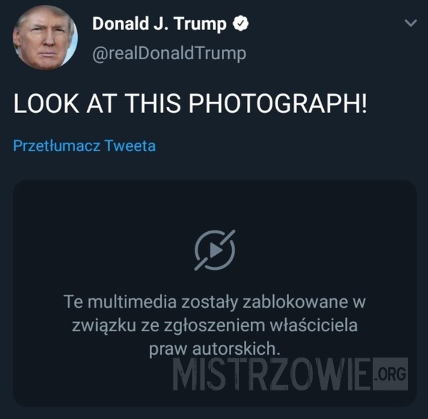 Nawet Trump nie może kraść zdjęć –  