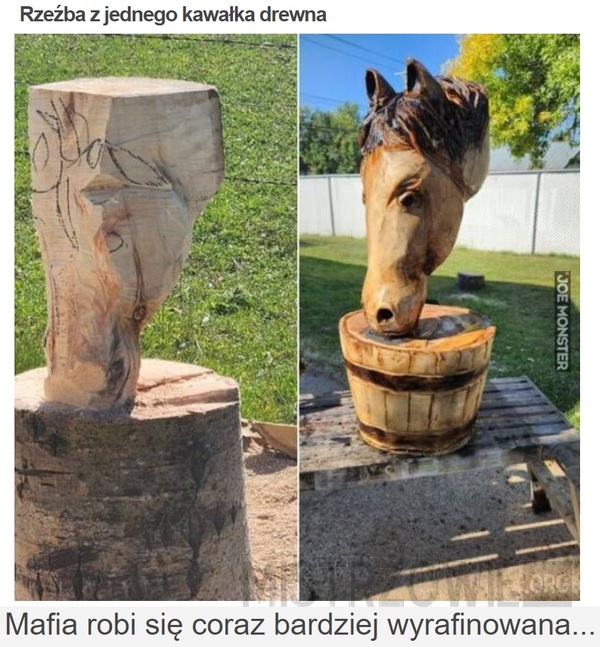 Rzeźba z jednego kawałka drewna –  