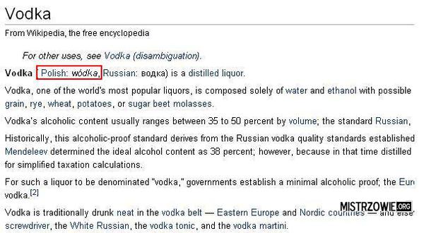 Vodka –  
