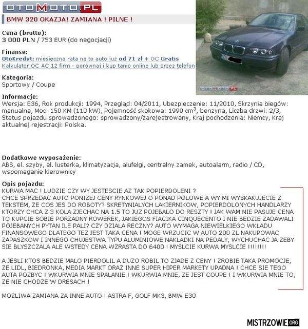 Auto na sprzedaż  –  