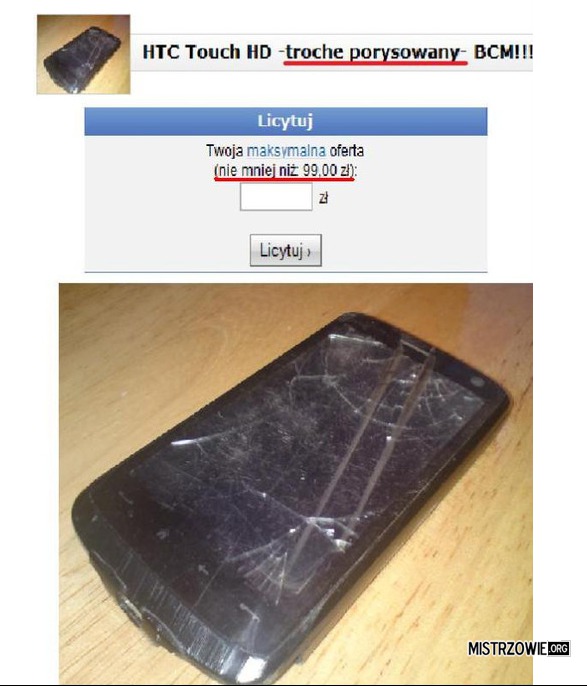 HTC-Troche porysowany –  