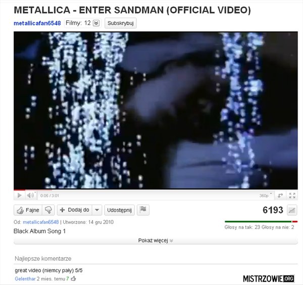 Metallica - Enter Sandman –  