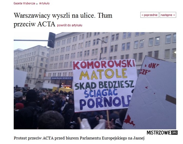 Ludzie przeciwko podpisaniu ACTA –  