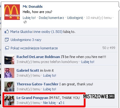 Thank you, McDonald&prime;s! –  