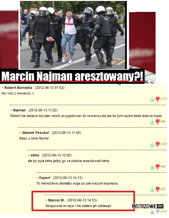 Marcin Najman aresztowany –  