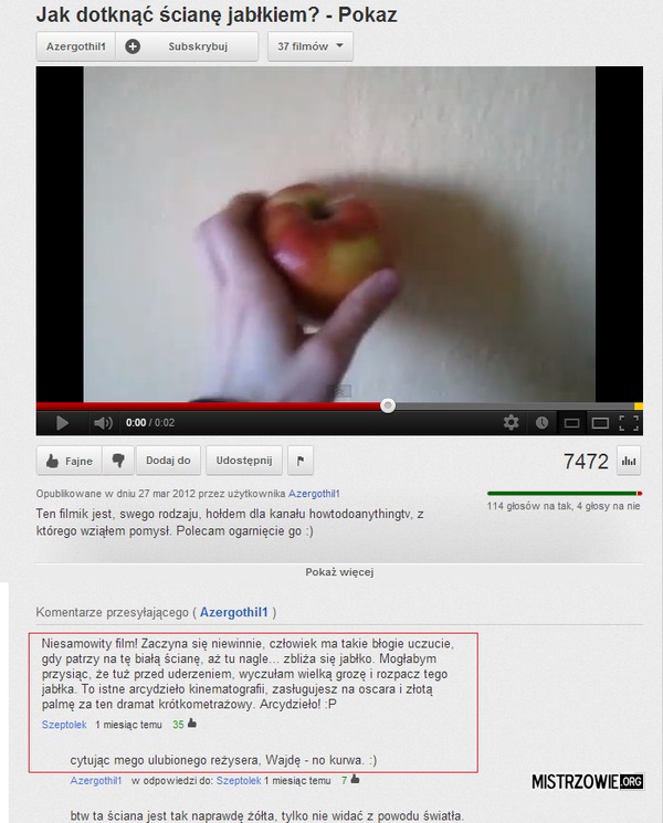 Jak dotknąć ścianę jabłkiem ? –  
