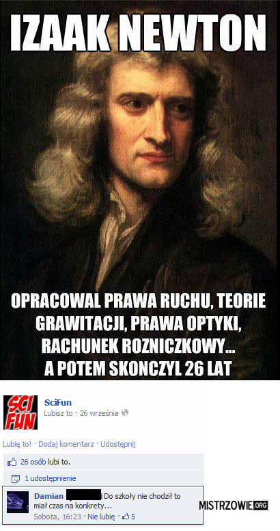 Izaak Newton –  