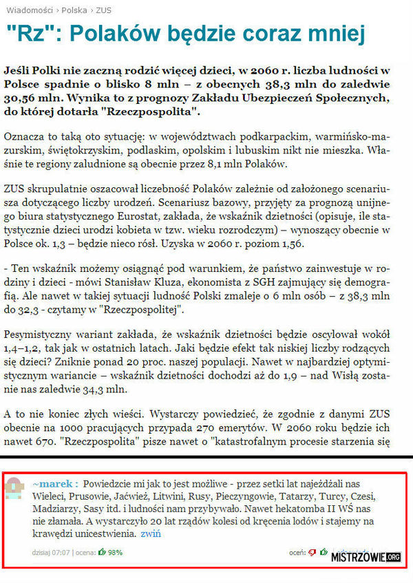 Spadek liczby ludności w Polsce –  