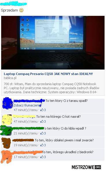Pomoc w sprzedazy laptopa –  