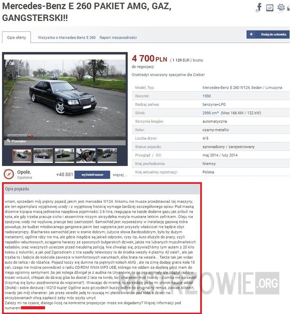 Auto tylko dla gangstera :) –  