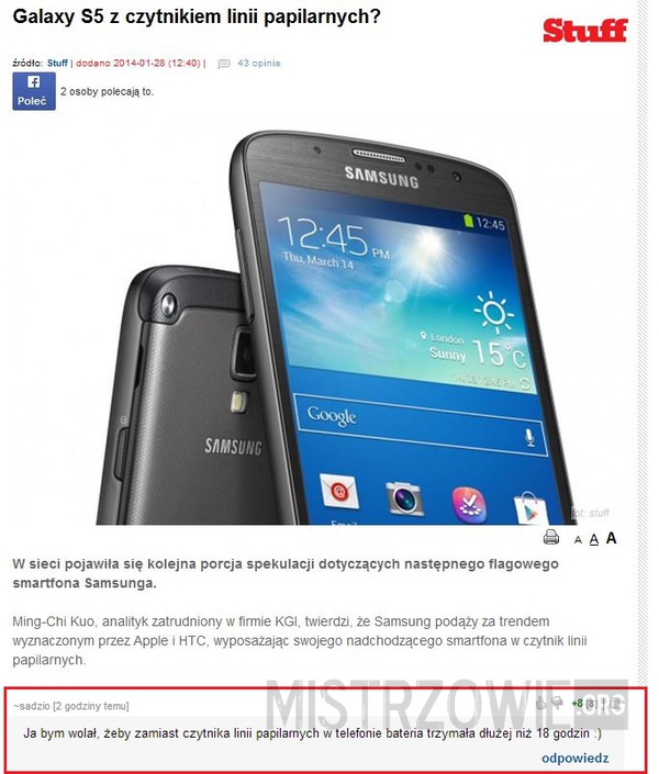 Samsung Galaxy S5 –  