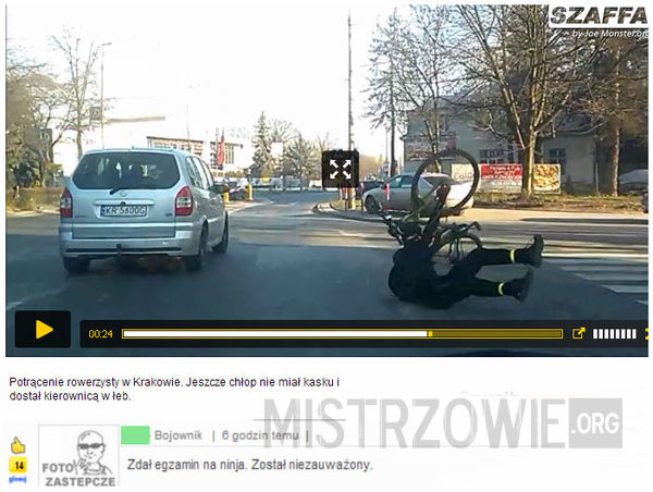 Potrącenie rowerzysty w Krakowie –  