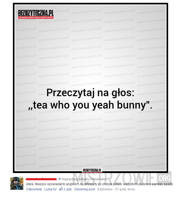 Tea Who You Yeah Bunny –  