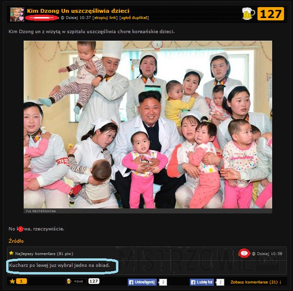 Kim Dzong Un uszczęśliwia dzieci –  