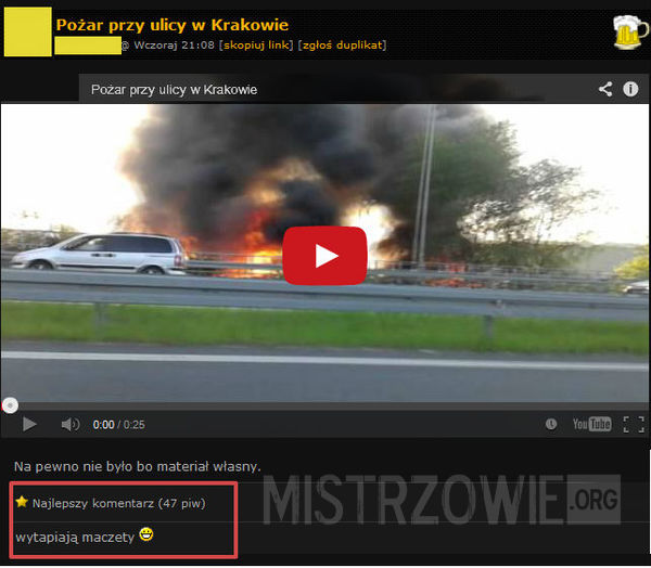Pożar w Krakowie –  