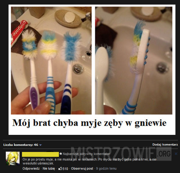 Męskie mycie zębów –  