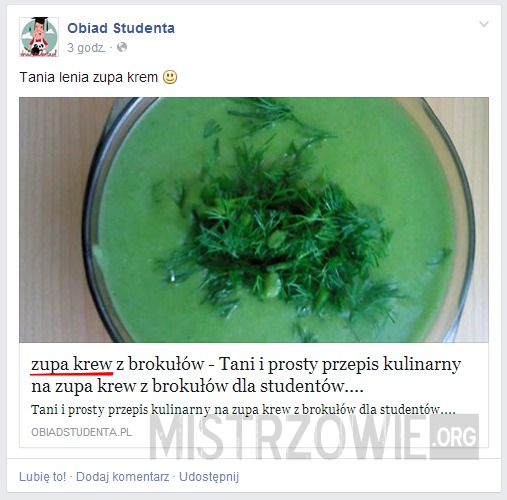 Zielona zupa krew –  