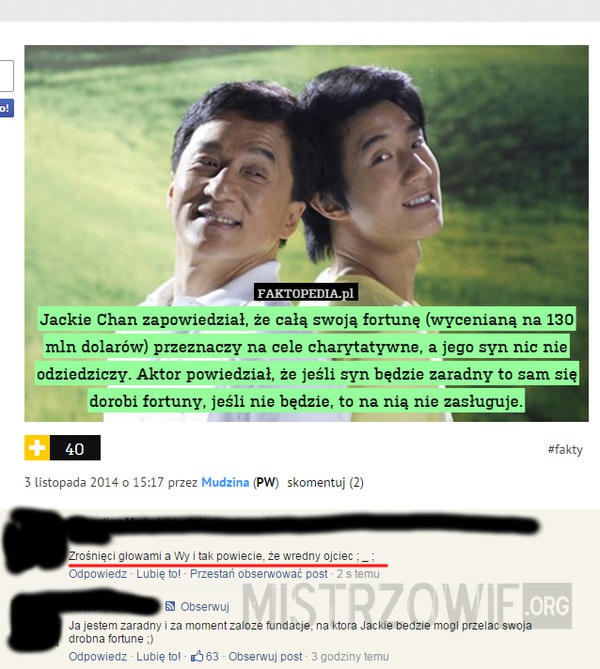 Jackie Chan i fortuna –  