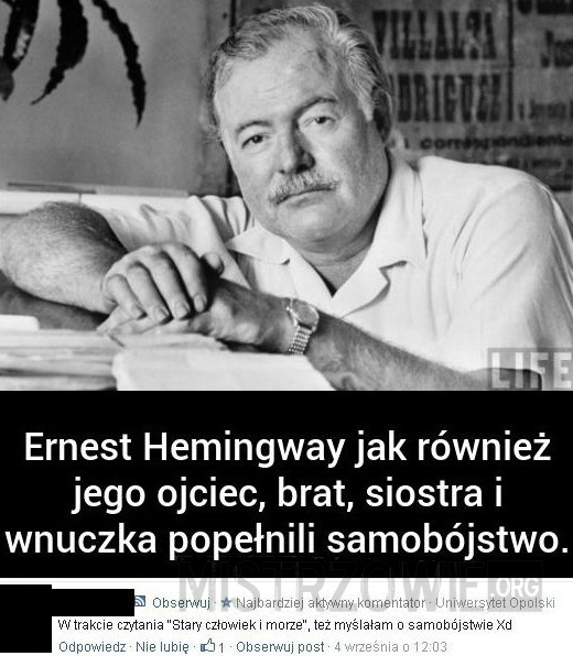 Ernest Hemingway –  