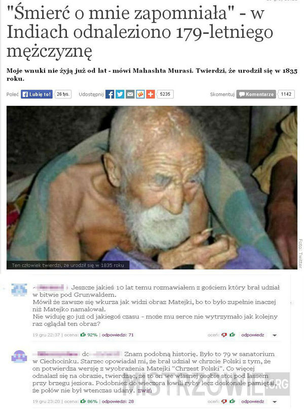 Najstarszy człowiek na Ziemi –  
