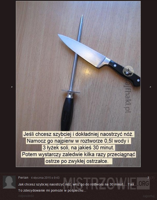 Ostrzenie noża –  