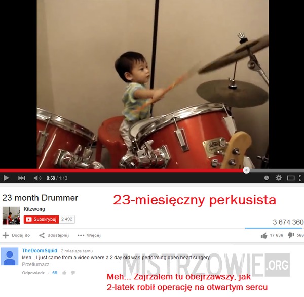 23-miesięczny perkusista –  