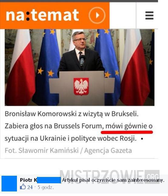 Bronisław Komorowski o sytuacji na Ukrainie –  