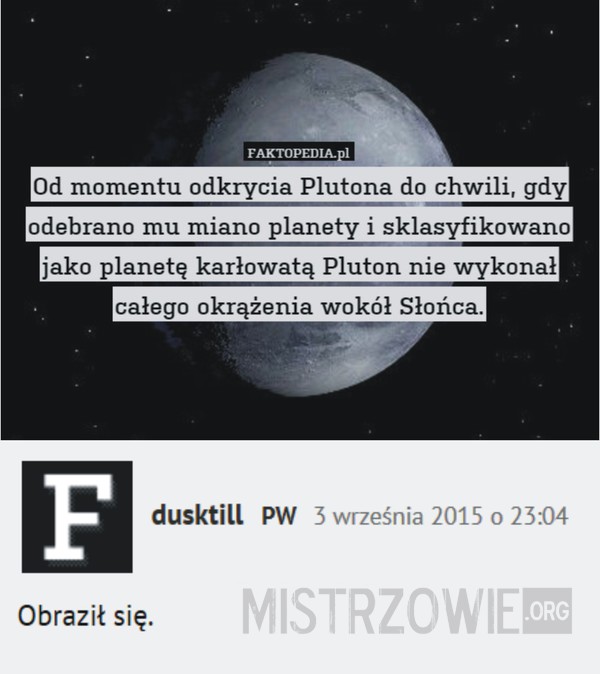 Ach ten Pluton... –  