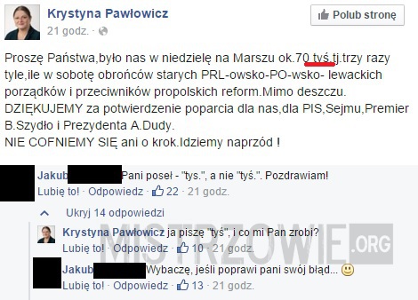 Pawłowicz vs ortografia –  