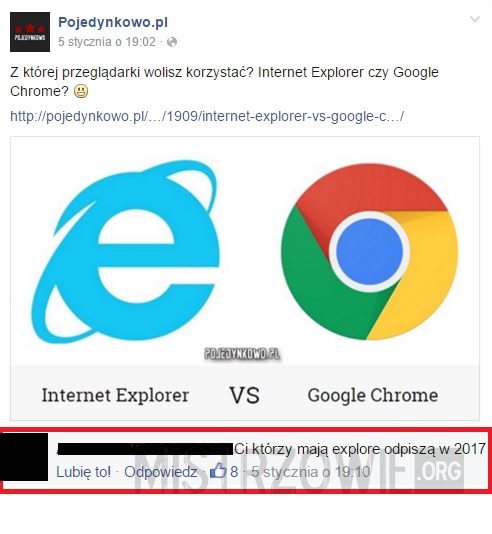 Internet Explorer –  
