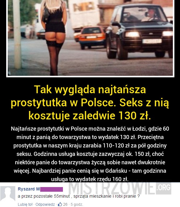 Najtańsza prostytutka w Polsce –  