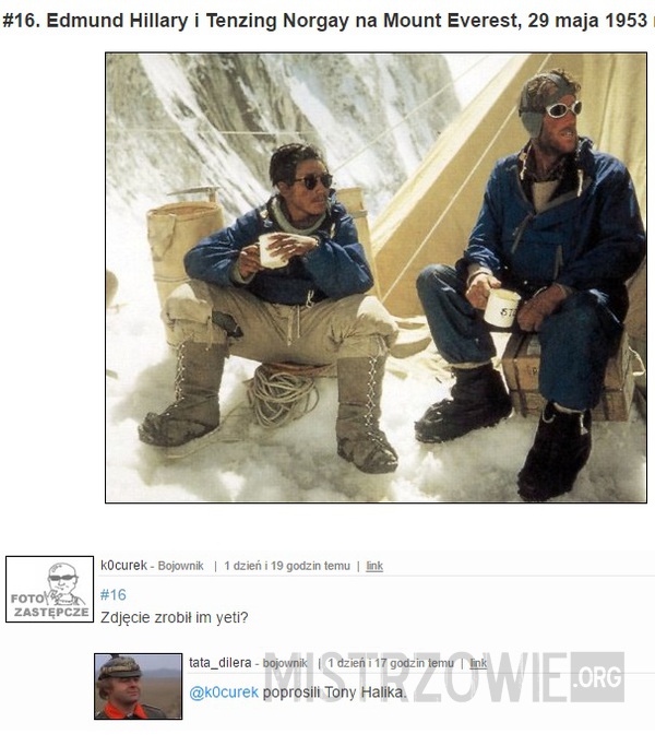 Edmund Hillary i Tenzing Norgay na Mount Everest –  