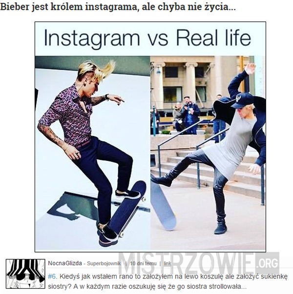 Bieber jest królem instagrama, ale chyba nie życia... –  