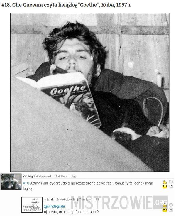 Che Guevara czyta książkę &quot;Goethe&quot;, Kuba, 1957 r. –  