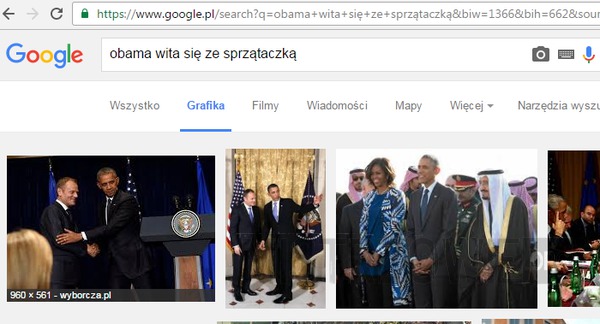 Z kim się wita Obama wg. google? –  