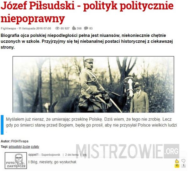 Józef Piłsudski - polityk politycznie niepoprawny –  